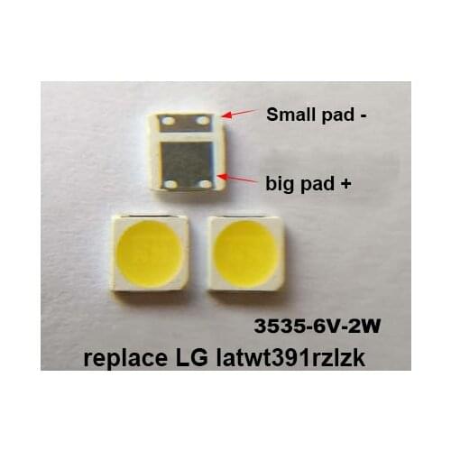 Free shipping 1000pc/lot NEW SMD LED 3535 6V Cold White 2W For TV/LCD Backlight replace LATWT391RZLZK led diode