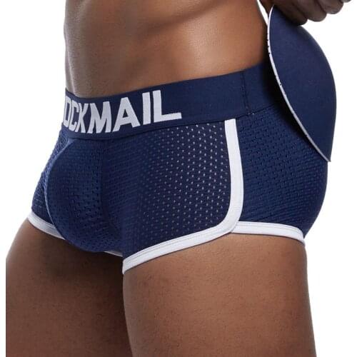 Enhancing Men Boxer 3D Padded Underwear Cycling Underwear Shorts Cotton Breathable Gay shapewear Front Back Removable Pad