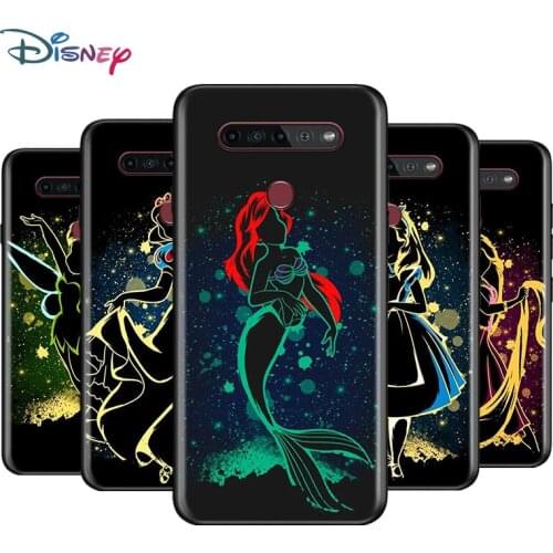 Black Soft Elsa Ariel Princess For LG K92 K62 K52 K42 K31 K22 K71 K61 K51S K41S K30 K20 G8 G8S G8X ThinQ Phone Case