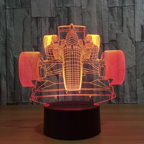 Racing Car 3D Novelty Light lampada led Lamp Table Lamp Bulb 3D Colorful Touch Lava Desk Lamp Dimmable LED Night light Kids Gift