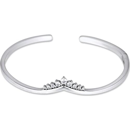 GPY Bangles for Women Tiara Wishbone Open Bangle Bracelet Accesorios Mujer Joyas de plata 925 Sterling Silver Jewelry Lover Gift