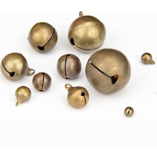 6-25mm Gold Silver Nickel Copper Jingle Bells Pendants Hanging Christmas Ornaments Decorations Party DIY Craft Accessory HK079