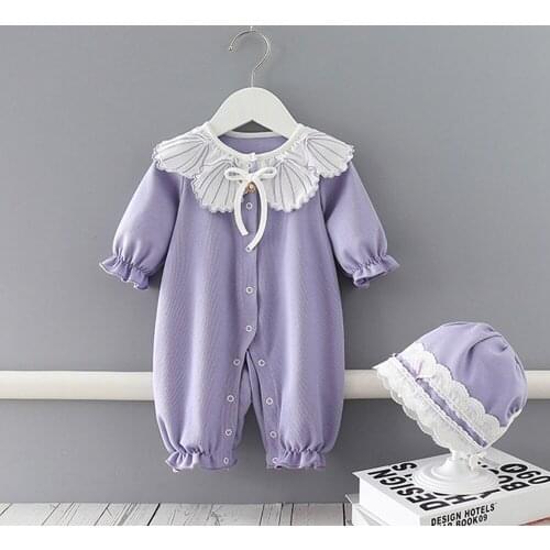 Baby Kids Rompers Toddler Autumn Long Sleeve Infants Princess Lace Climbing Romper Playsuit Jumpsuits ADK255
