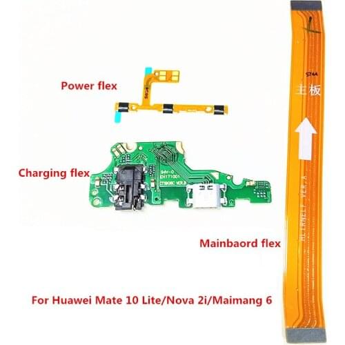 Power Volume Mainboard Connector USB Charging Dock Charger Board Flex Cable For Huawei G10 Mate 10 Lite/Nova 2i/Maimang 6
