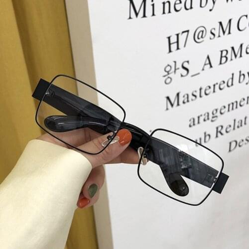 Steampunk Square Black Clear Glasses For Men Metal Frame Vintage Woman Oval Transparent Lens Eyewears Optical Glasses Frame Mela