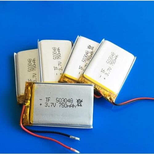 5pcs 3.7V 750mAh 503048 lipo lithium polymer Lion rechargeable battery for MP3 GPS navigator DVD recorder headset e-book camera