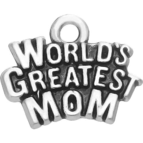 Worlds Greatest Mom Charm Pendants Jewelry Making Finding DIY Bracelet Necklace Earring Accessories Handmade Tools 3pcs