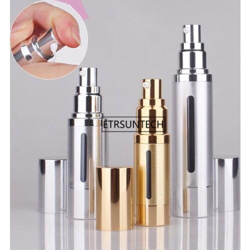 100pcs 15ml 30ml Gold Silver Refillable Airless Vacuum Pump Bottles for Travel Lotion Creams, Liquid Foundation, Toiletries