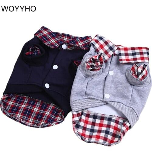 Fashion Plaid Dog Clothes For Small Pet Chihuahua Teddy Puppy Cat Polo T shirt Outdoor Clothing Dogs Coat
