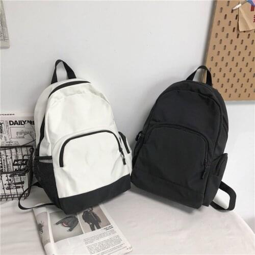 Fashion Womens Backpack Trend 2021 Solid Shcool Bag For Teenage Girls Large Capacity Nylon Waterproof Travel Backbags Scoolbags