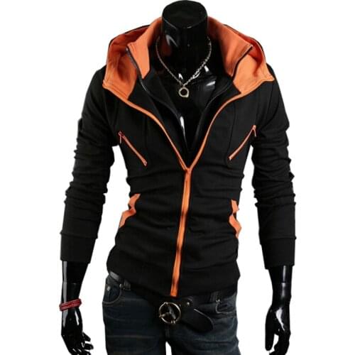 New Hot Sale Hoodies Men Men Double zipper Men Hoodies Black & Navy blue Color Size M-2XL
