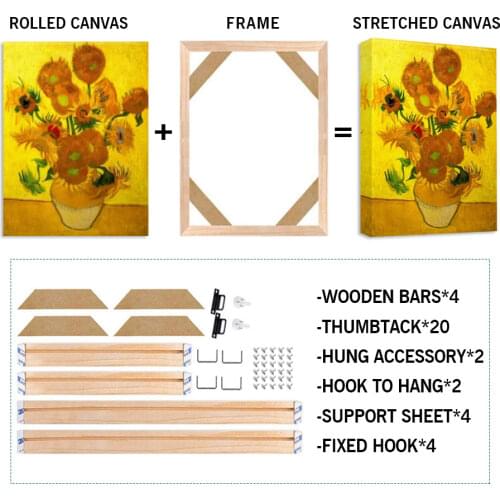 Natural Solid Wood DIY Picture Canvas Frames Accessories Kit Photo Poster Stretcher Bars for Oil Diamond Painting Wall Art Decor