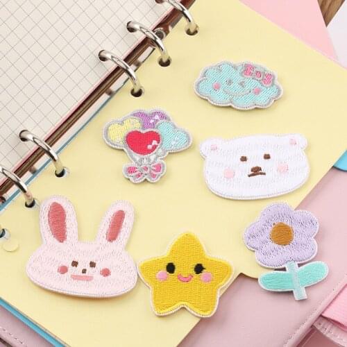 2021 New Computer Emboridery Label Cartoon Animal Patch Badge Self-Adhesive Embroidered Cloth Stickers
