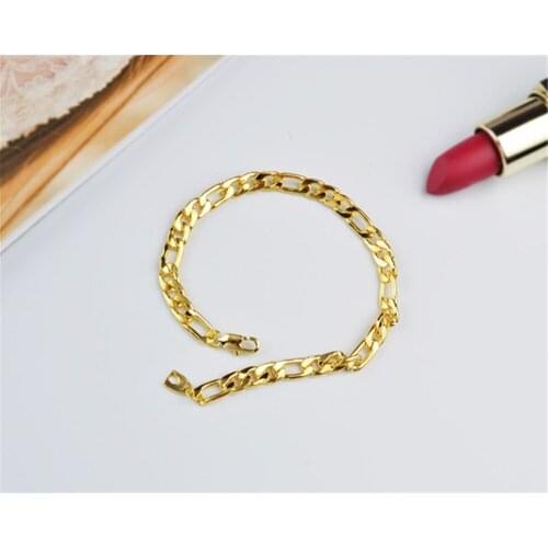 The new bracelet jewelry selling neutral style bracelet gold lobster clasp chain figaro lucky bracelet jewelry