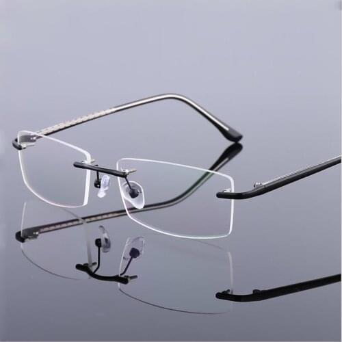 Mens Business Titanium Alloy Rimless Frame for Myopia Hyperopia Prescription Glasses Frames ,Women Frameless Eyeglasses F866