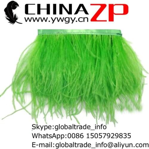 Wholesale in CHINAZP Factory 20yards/lot Unique Dyed Lime Green Ostrich Wing Feather Fringe Trims
