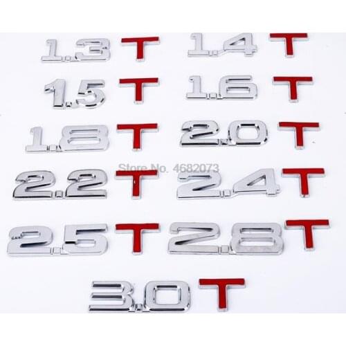 By DHL or Fedex 100pcs Metal 3D 1.4 1.5 1.6 1.8 2.0 2.2 2.4 2.5 2.8 Car rear trunk Emblem tail decoration badge Sticker