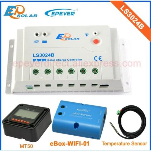 PWM solar 30A 30amp controller LS3024B with MT50 temperature sensor by factory direct supply wifi function