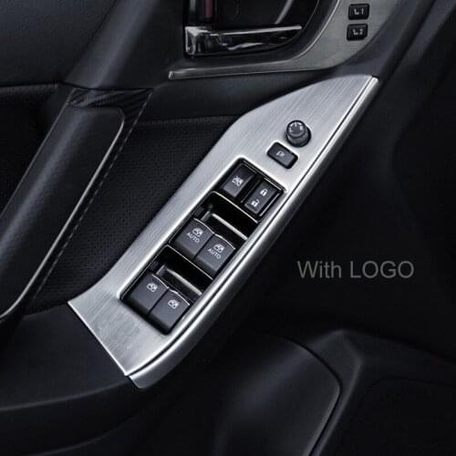 QHCP Car Window Switch Button Panel Trim Frame Cover Sticker Stainless Steel 4Pcs Accessories For Subaru Forester 2016 2017 2018