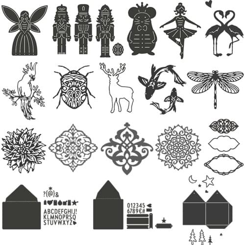 Retro Ornaments Mouse King Koi Flamingo Cockatoo Dragonfly Metal Cutting Dies for DIY Scrapbooking Cards Crafts 2021 New Dies