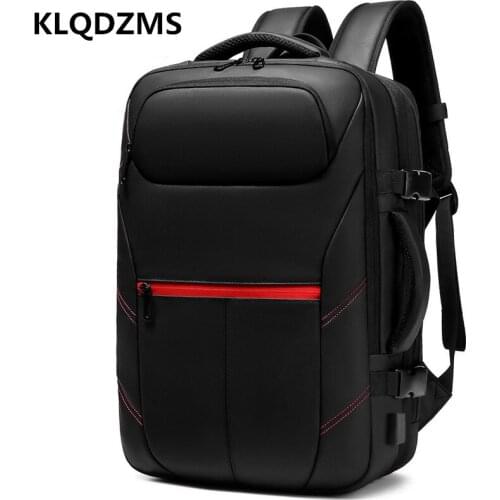 KLQDZMS Men Large Capacity Business Travel Backpack Unique Expandable Waterproof Satchel With USB Charging Port Hot Sell