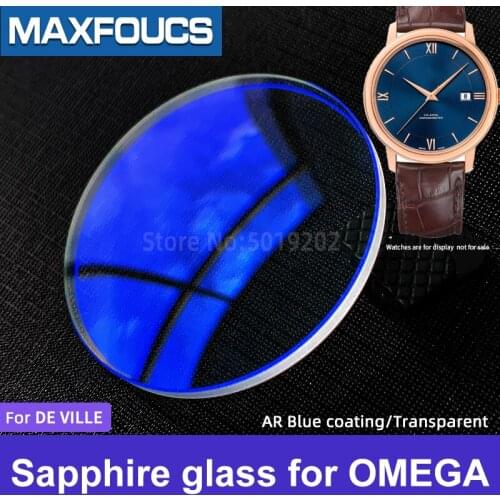 Sapphire crystal For DE VILLE424.53.40.20.03.002/424.53.40.20.04.001 AR-coating Parts watch glass for OMEGA brand