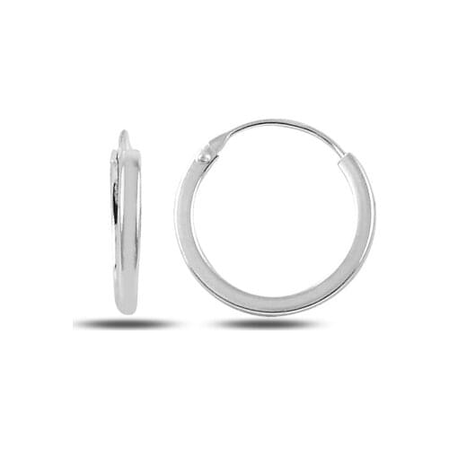 Silver 925 Sterling 14mm Simple Ring Earrings