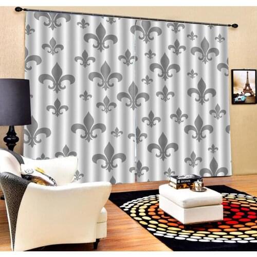 Grey curtains Customized size Luxury Blackout 3D Window Curtains For Living Room Drapes Cortinas