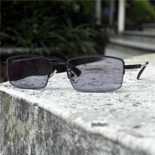 UV protection transition sun photochromic reading glasses mens half frame square sunglasses Discoloration reading glasses NX