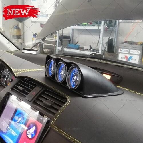 UNIVERSAL TRIPLE GAUGE POD 52mm BLACK ABS UNIVERSAL RACING CAR INTERIOR TRIM GAUGE METER HOLDER