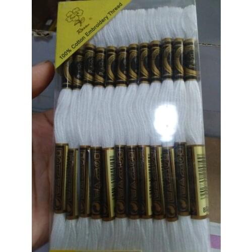 Top quality 100% cotton embroidery cross stitch floss thread Rosace B5200 5200 white, equal DMC B5200, 8 meters X 12pcs