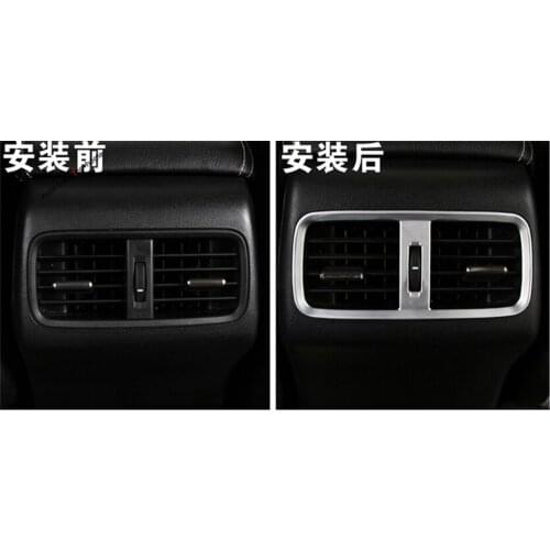 Yimaautotrims Rear Air Conditioning AC Outlet Vent Cover Frame Trim Sticker 1 Piece Fit For Honda CRV CR-V 2015 2016 ABS