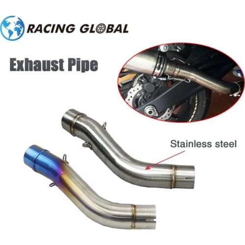 ALCON-51mm Stainless Steel Modified Motorcycle Exhaust Muffler Pipe Mid Tube Front Link Pipe For Ducati Scrambler 400 800