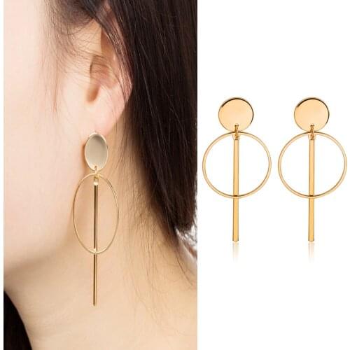 Geometric Pendant Earings Women Long Irregular Earrings Ladies Jewelry Accessories for Pairing Wedding Valentine Silver Color