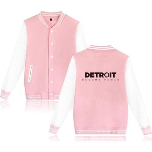 Winter Jacket Men 2018 detroit : become human Fleece College Baseball uniform Jacket Coat Mens Bomber jacket Veste Homme Outwear