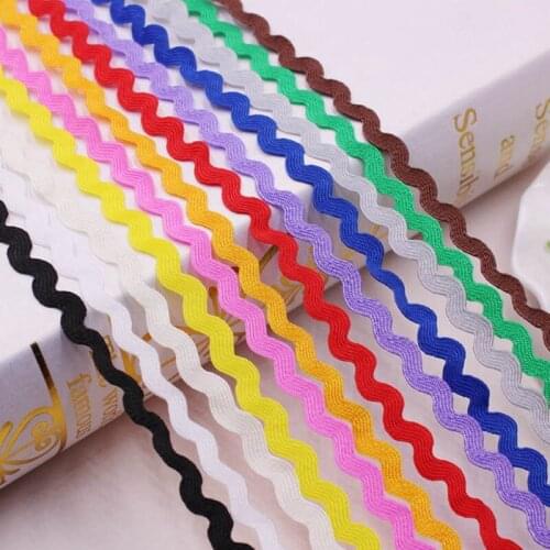 15Yards/Lot Multicolor Wavy Belt Ribbons for Needlework Fringe Trim Embroidered Lace Ribbon DIY Clothing Accessorie Materials
