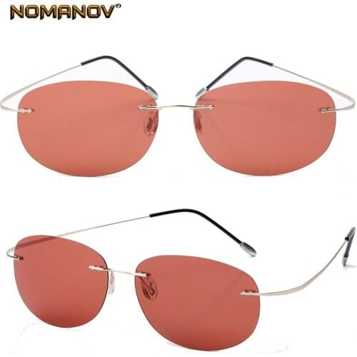 2019 Rimless Polarized Sunglasses Men Ultra-light Frameless Day and Night Mens Polarized Driver Driving Fishing Sunglasses