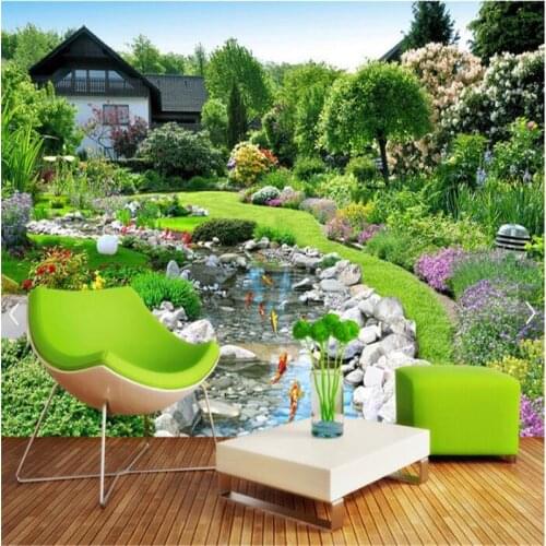 Beibehang 3d custom photo wallpaper wall murals wall stickers Back garden landscape wall background painting papel de parede