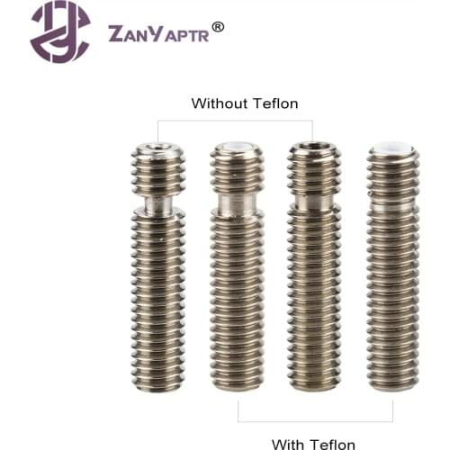 5Pcs RepRap Makerbot E3D V5 M6*26mm Throat For 1.75mm 3mm All Metal and PTFE Tube Pipes For 3D Printer