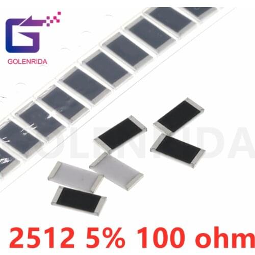50PCS 2512 SMD Resistor 5% 100 ohm 1W 100R 101