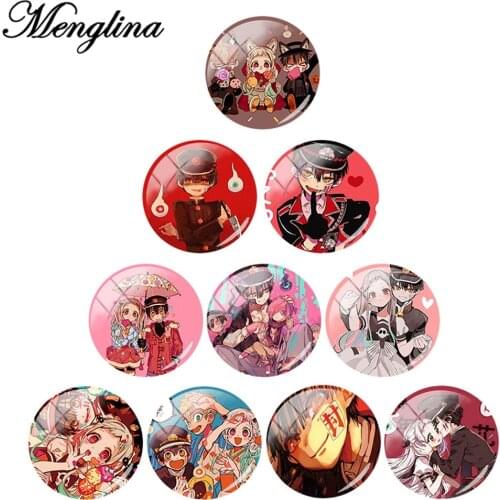 50pcs Mixed 10 Styles Round Shape Cute Japan Anime Little Girls Glass Cabochon for Childrens Pendant Jewelry Findings MGC150