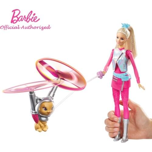Barbie Authorize Doll and Hover Cat Toy Space Barbie And Flying Animal Toy Lovely Girl Beautiful Pretend Doll Toy For Birthday