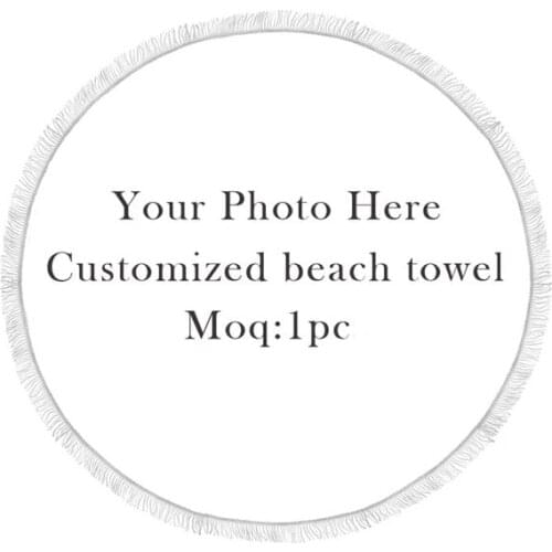 Design Picture Here Print Diameter 150cm Digital Printed Custom Large Microfiber Round Beach Towel With Tassel Photos Customize