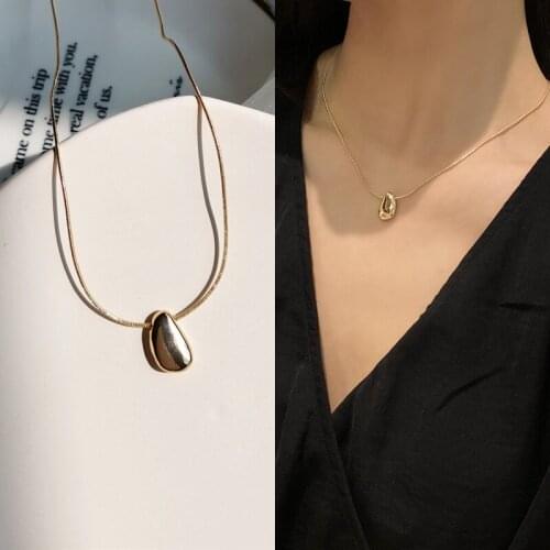 Simple Solid Color Chain Irregular Metal Shell Pendant Necklace for Women Men Girls Teen Korean Fashion Necklaces 2021 New Trend