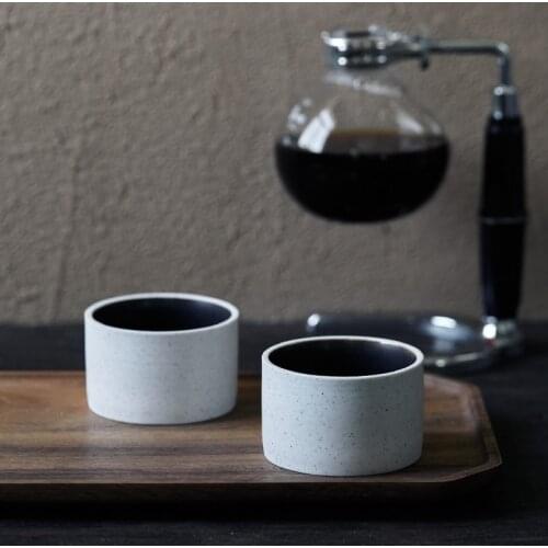 American Art Retro Ceramic White Coffee Cup 125ML Modern Minimalist Home Round Espresso Mug Office Store Small Latte Cup Single