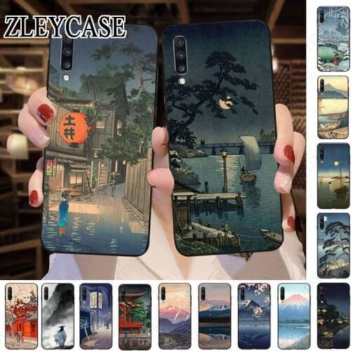 Japanese Fuji Mountain style Phone Case For Samsung Galaxy A50 A10 A20 A20E A20S A30S A40 A51 A70 A30 A6 A7 A8 case Cover