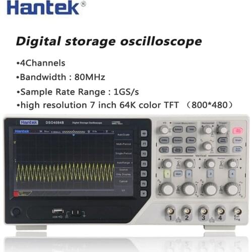 Hantek Digital Oscilloscopes DSO4084B DSO4104B DSO4204B DSO4254B 80-200Mhz 1GS/s Sample Rate LDC Display Electric Osciloscopio