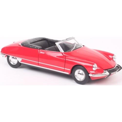 Children 1/24 Scale Retro Citroen DS 19 Cabriolet Car Diecast Model Metal Replicas Auto Vehicles Miniature Wagon Boys Welly Red