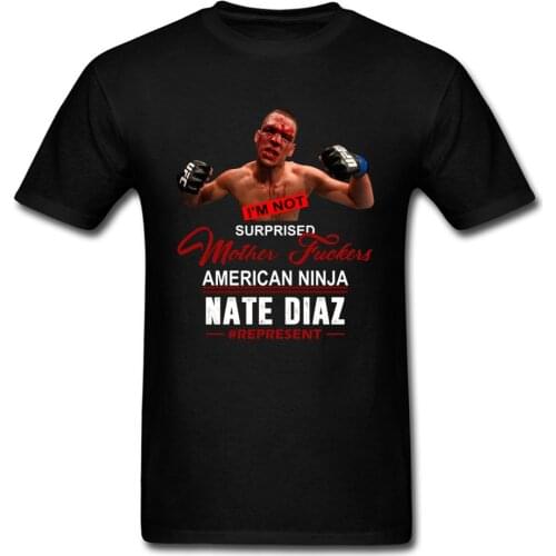 Fighting Nate Diaz T Shirt Wrestler Winner Mens Tshirt Cool Design Full Cotton O-Neck Tee Shirt Streetwear Bodybuilding Tshirts