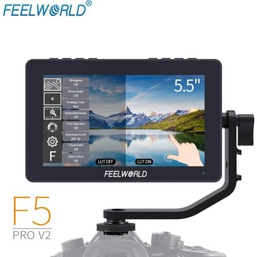 FEELWORLD F5 Pro V2 5.5 Inch on DSLR Camera Field Monitor Touch Screen 3D LUT FHD1920 1080 4K HDMI Video Focus Assist for Gimbal
